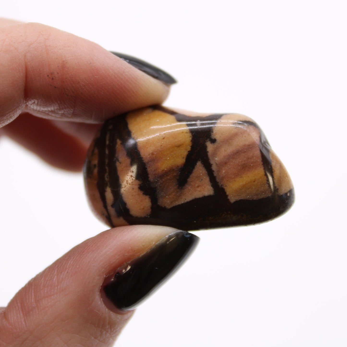 12 x Polished Natural Tumble Stones - Medium / Nguni Jasper product packaging on clean background from Quintessential Holistic Health Ltd