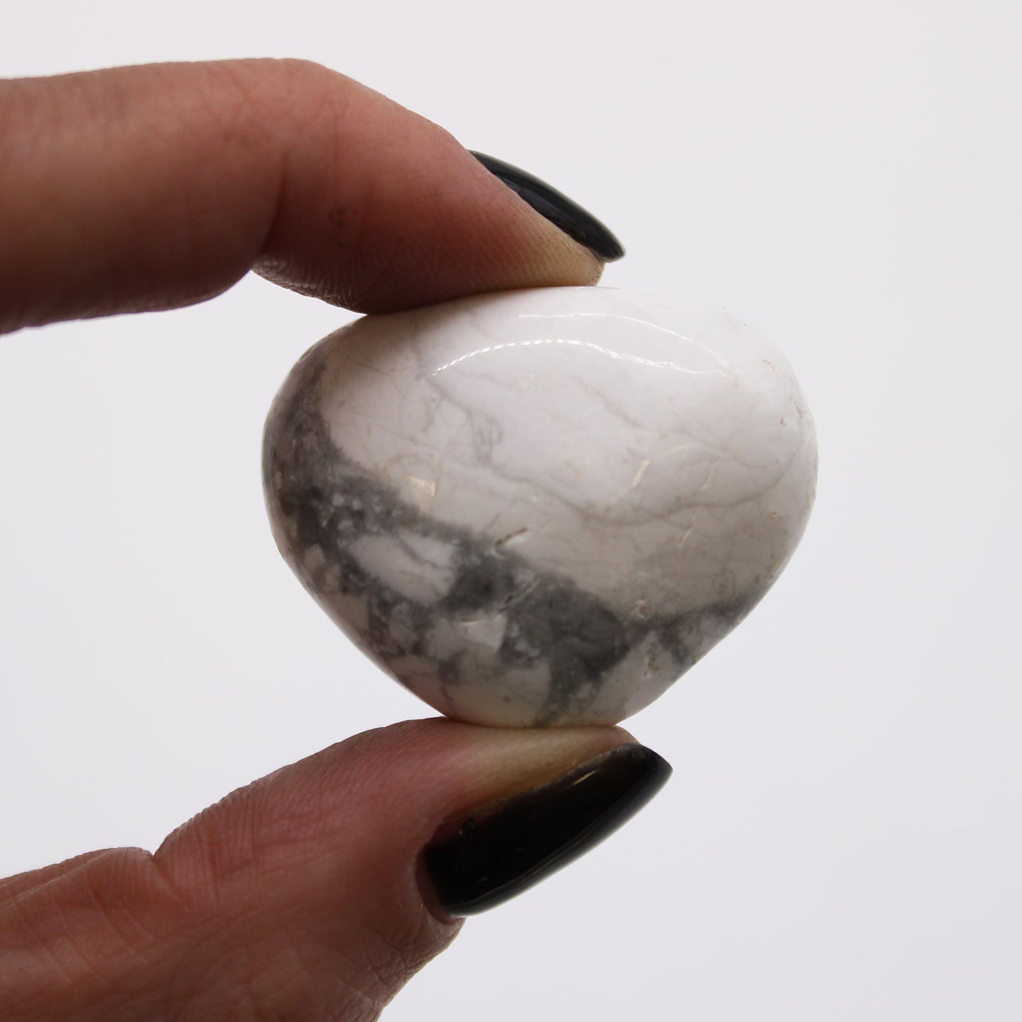 12 x Polished Natural Tumble Stones - Medium / White Howlite Magnesite product packaging on clean background from Quintessential Holistic Health Ltd