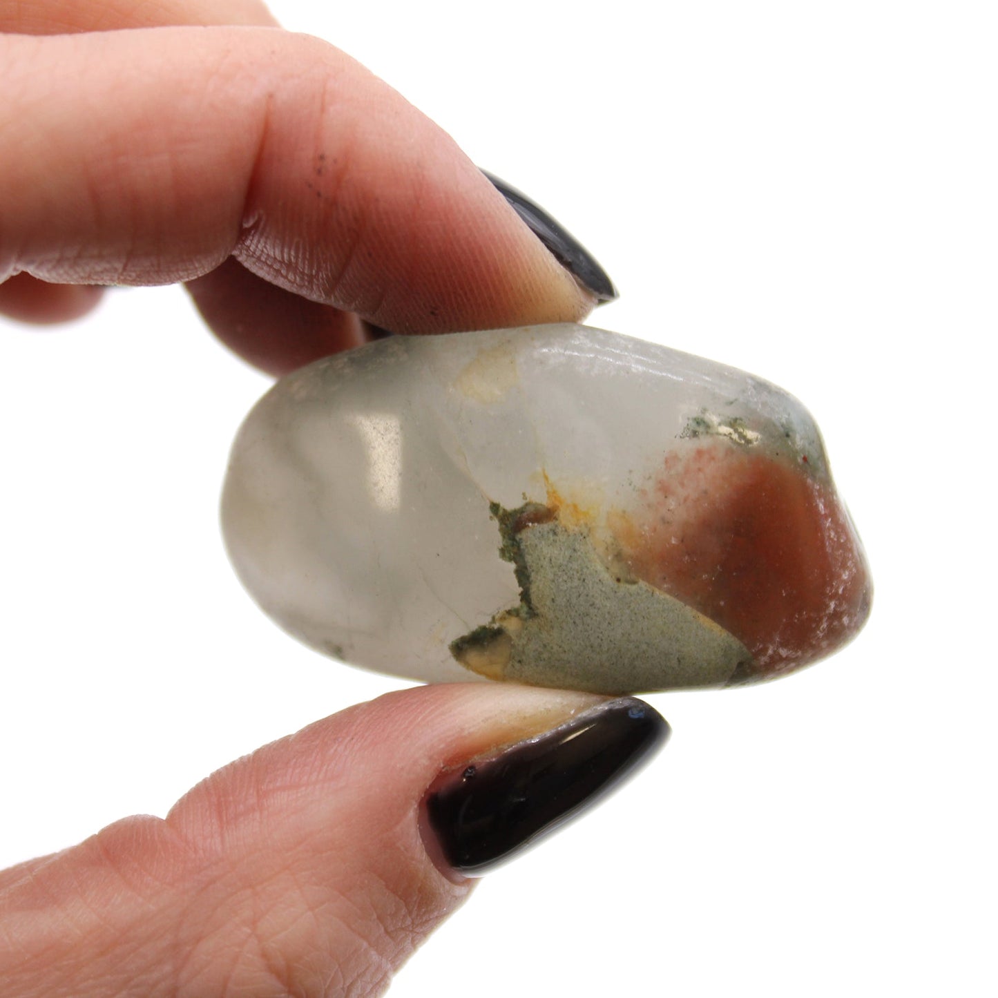 12 x Polished Natural Tumble Stones - Medium / Bloodstone Sephtonite product packaging on clean background from Quintessential Holistic Health Ltd