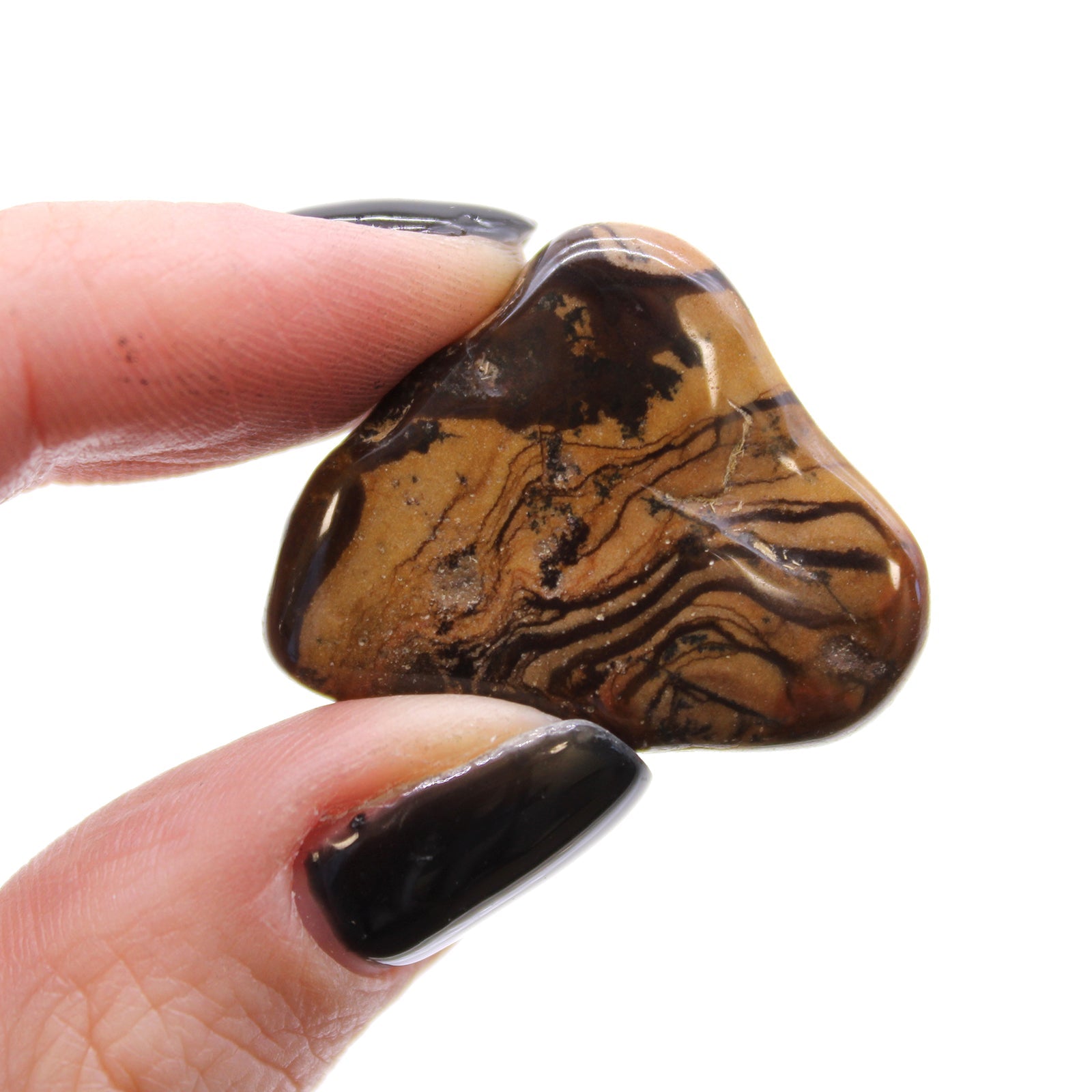 12 x Polished Natural Tumble Stones - Medium / Picture Nguni Jasper product packaging on clean background from Quintessential Holistic Health Ltd