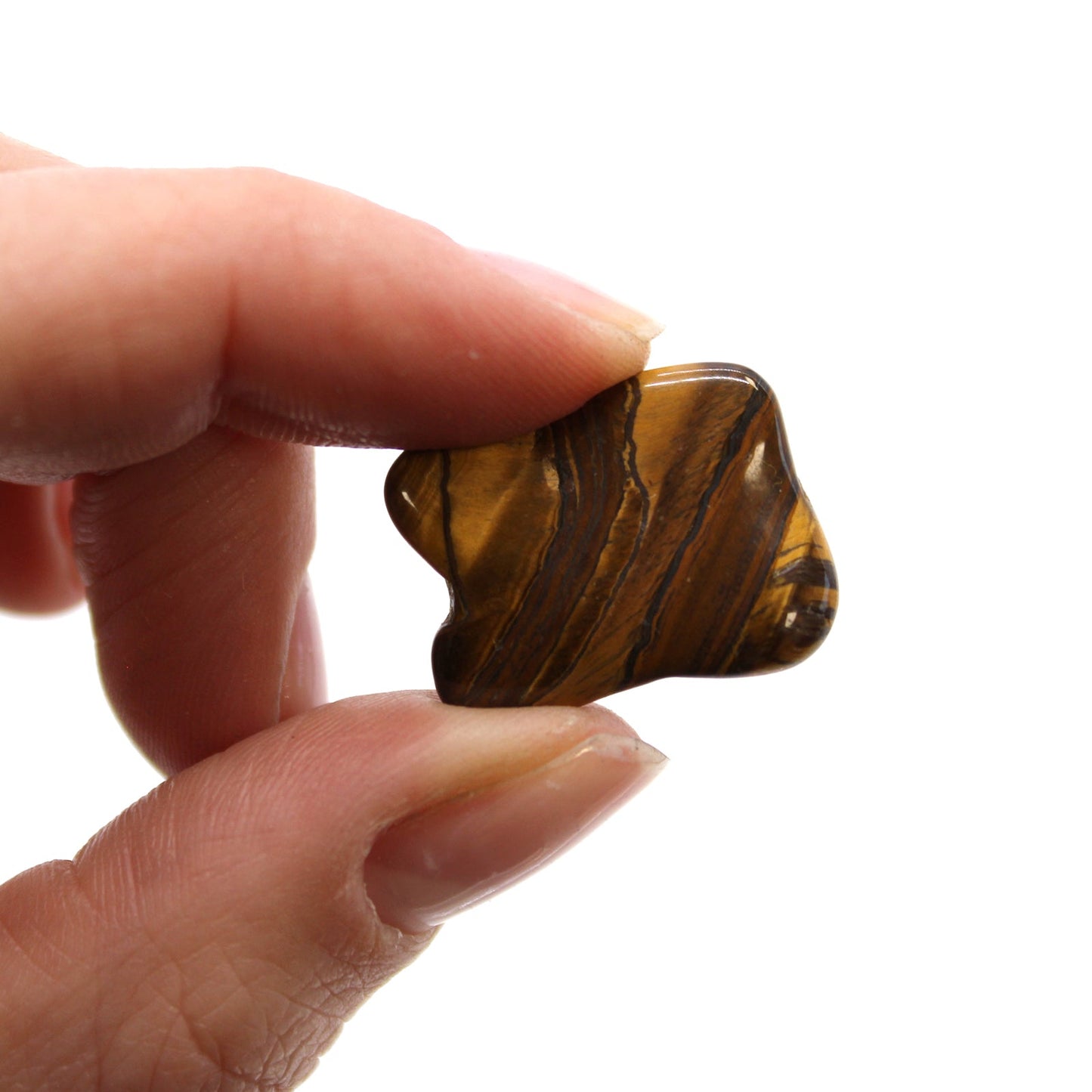 24 x Polished Natural Tumble Stones- Small / Golden Tigers Eye product packaging on clean background from Quintessential Holistic Health Ltd