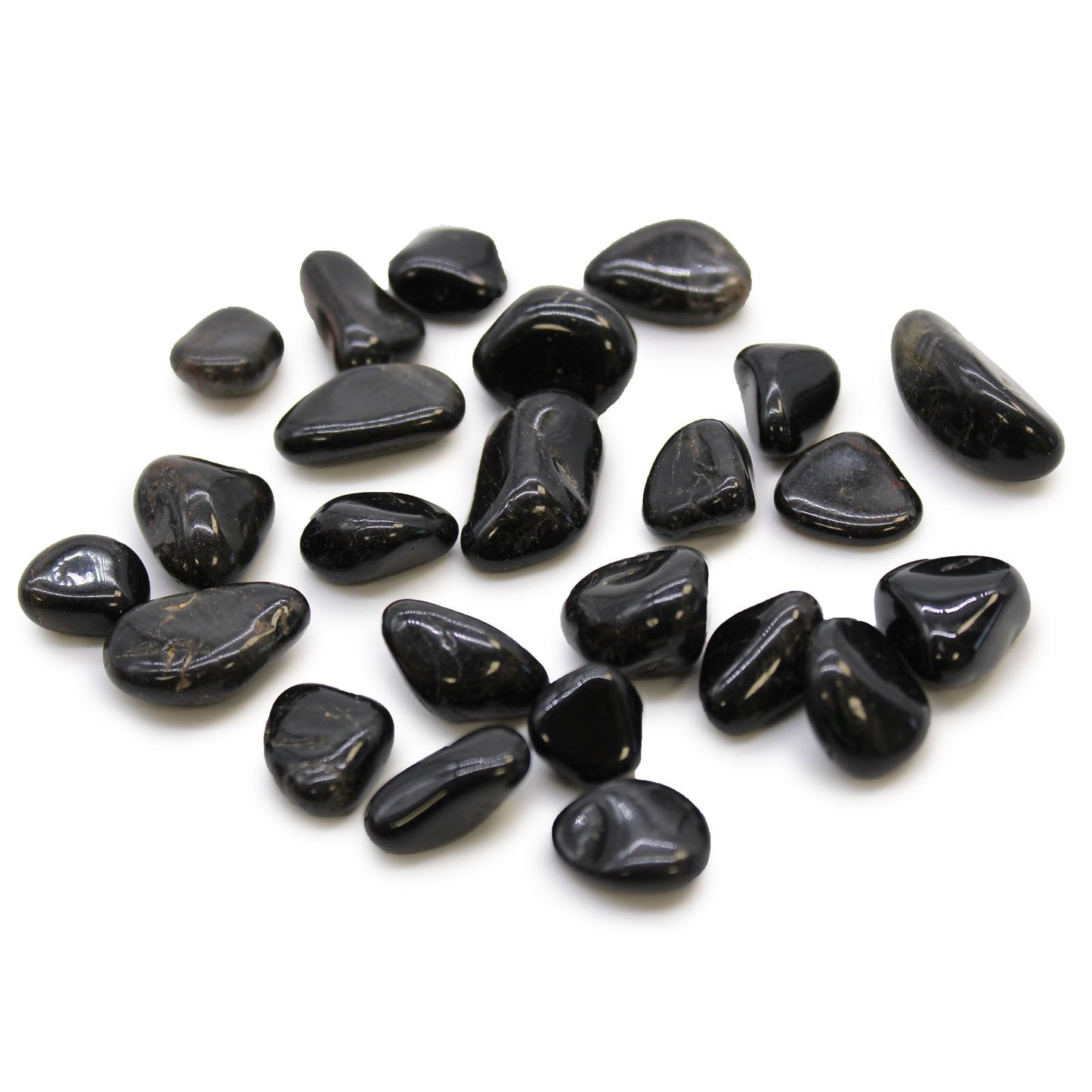 24 x Polished Natural Tumble Stones- Small / Black Onyx product packaging on clean background from Quintessential Holistic Health Ltd