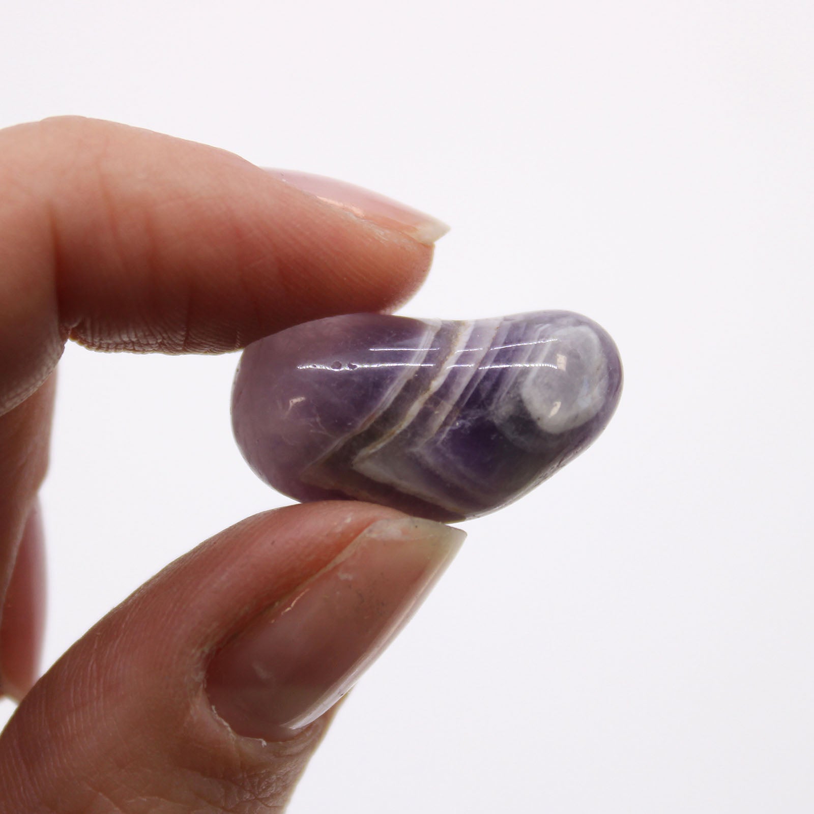 24 x Polished Natural Tumble Stones - Small / Amethyst product packaging on clean background from Quintessential Holistic Health Ltd