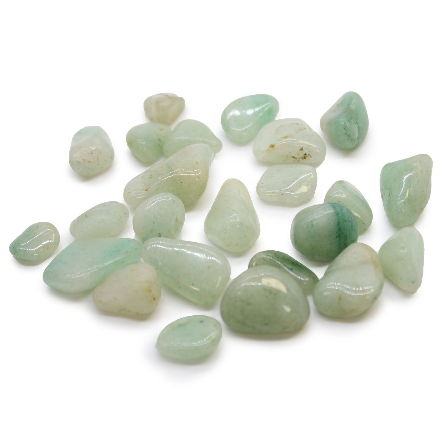 24 x Polished Natural Tumble Stones- Small / Green Aventurine product packaging on clean background from Quintessential Holistic Health Ltd