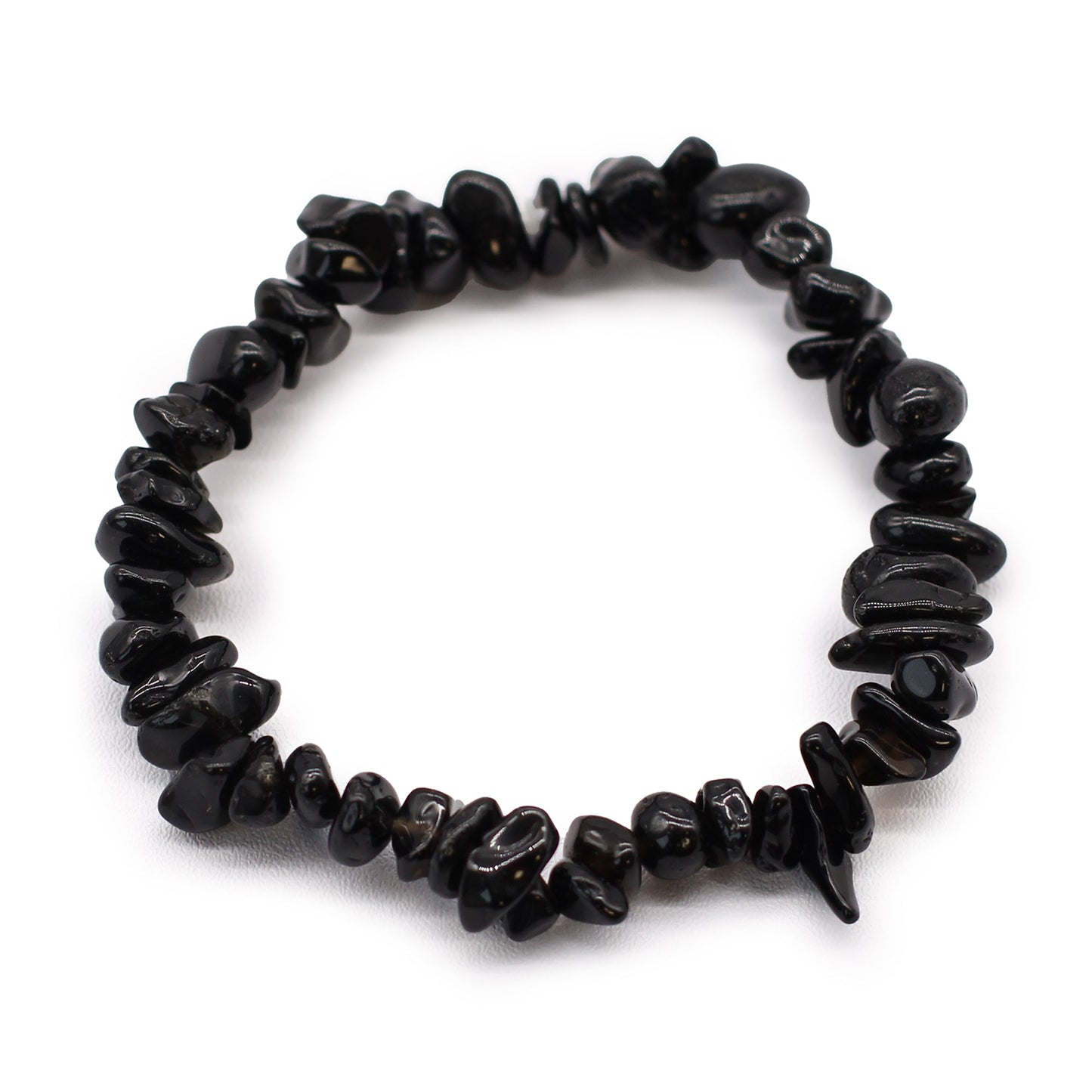 Chip Stone Bracelet - Black Agate product packaging on clean background from Quintessential Holistic Health Ltd