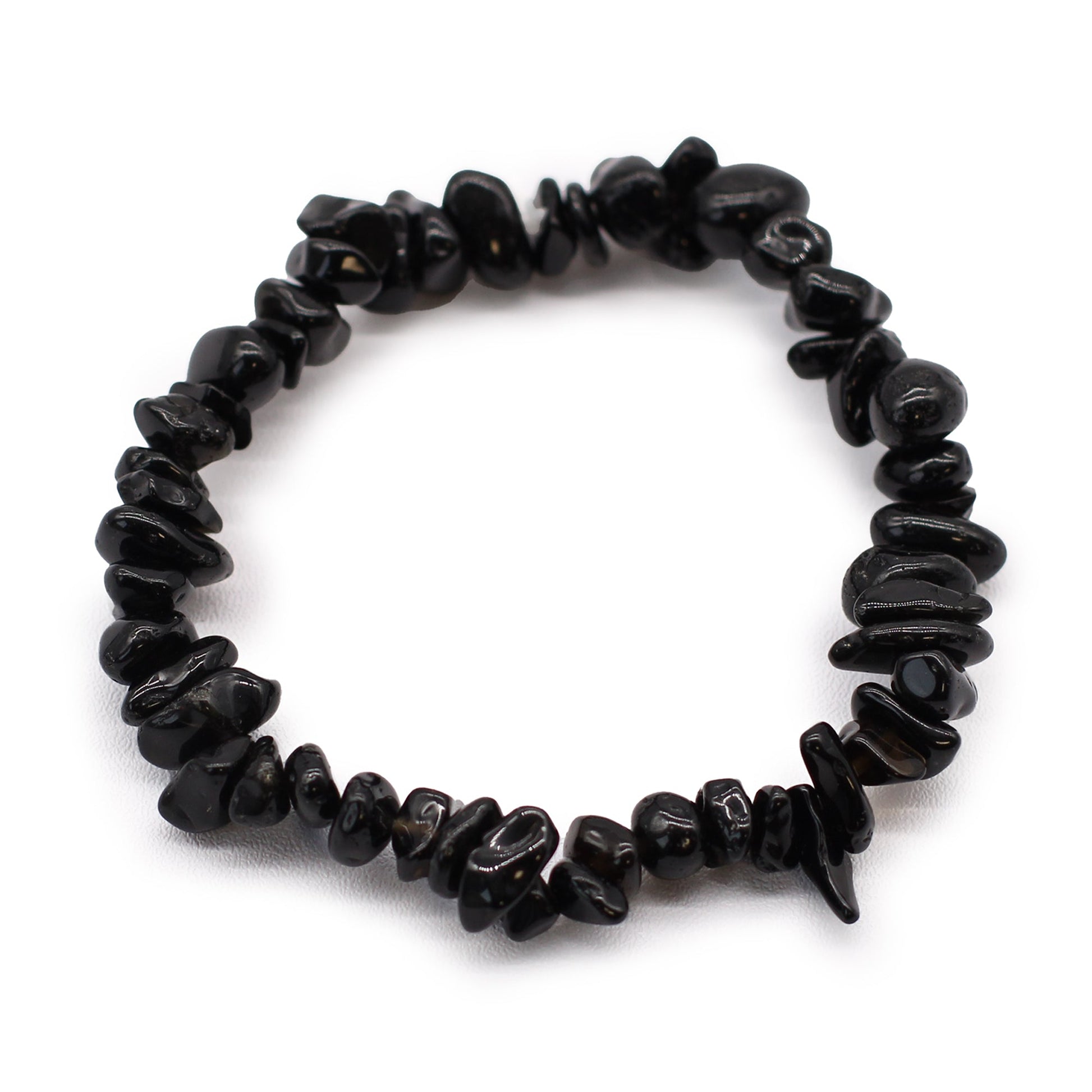 Chip Stone Bracelet - Black Agate product packaging on clean background from Quintessential Holistic Health Ltd