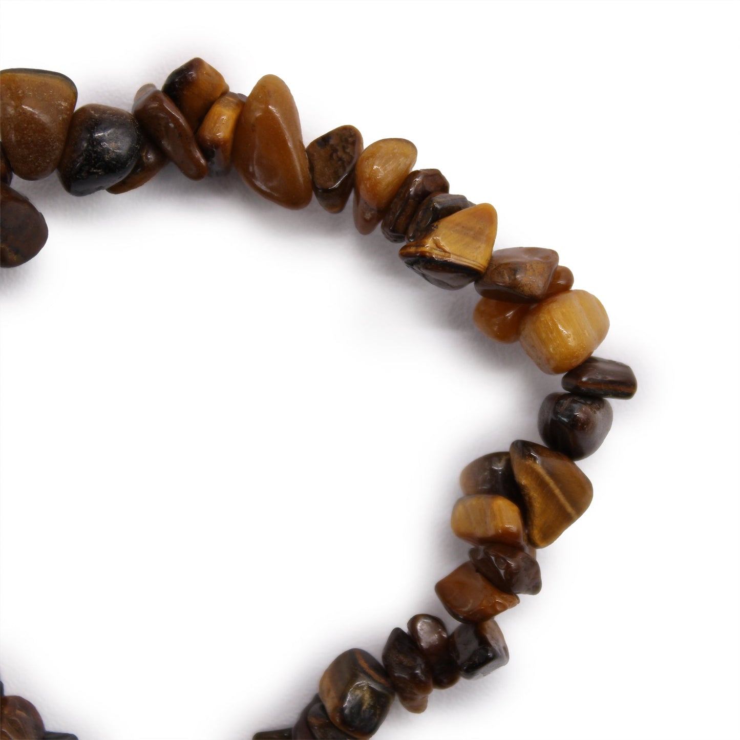 Chip Stone Bracelet - Tigers Eye product packaging on clean background from Quintessential Holistic Health Ltd