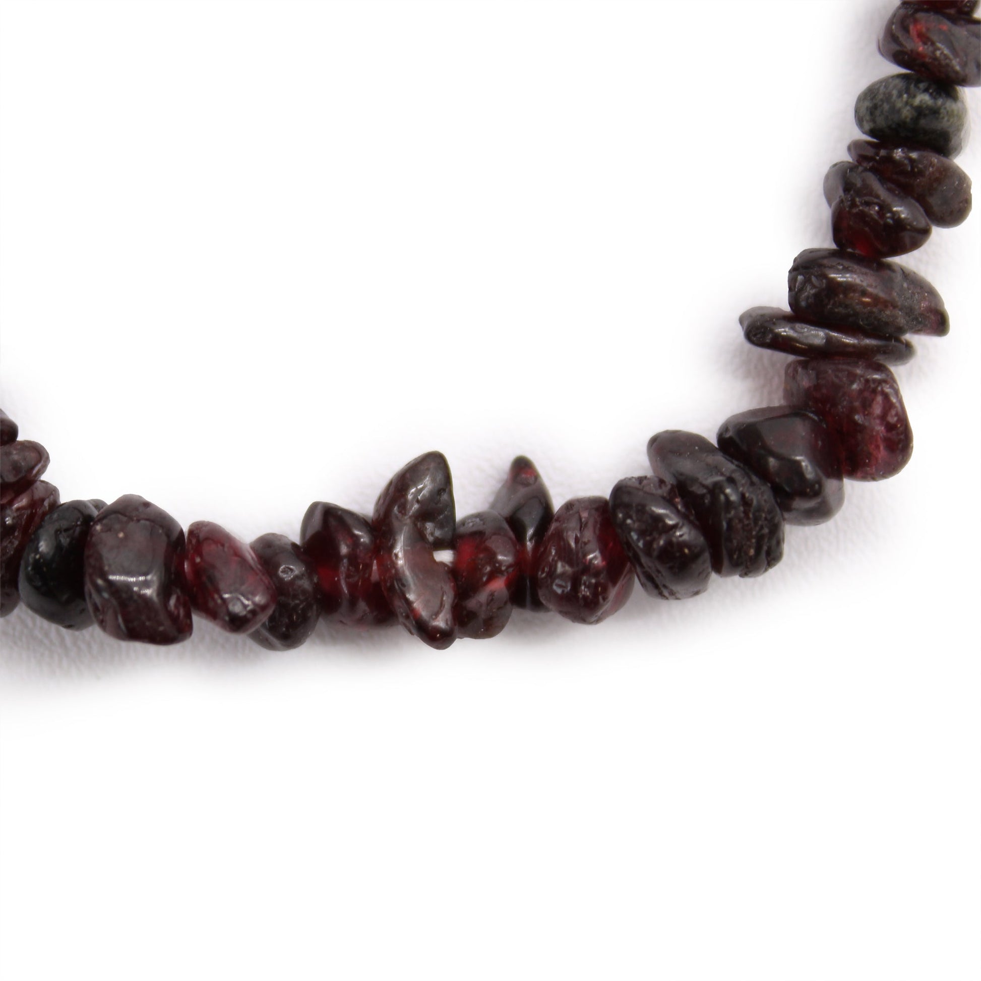 Chip Stone Bracelet - Blood Garnet product packaging on clean background from Quintessential Holistic Health Ltd