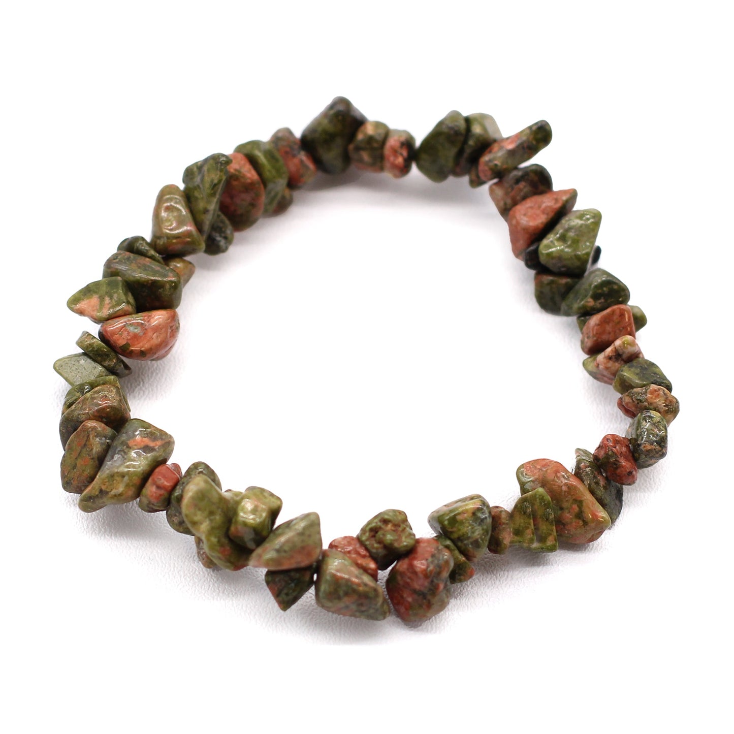 Chip Stone Bracelet - Green Jasper product packaging on clean background from Quintessential Holistic Health Ltd