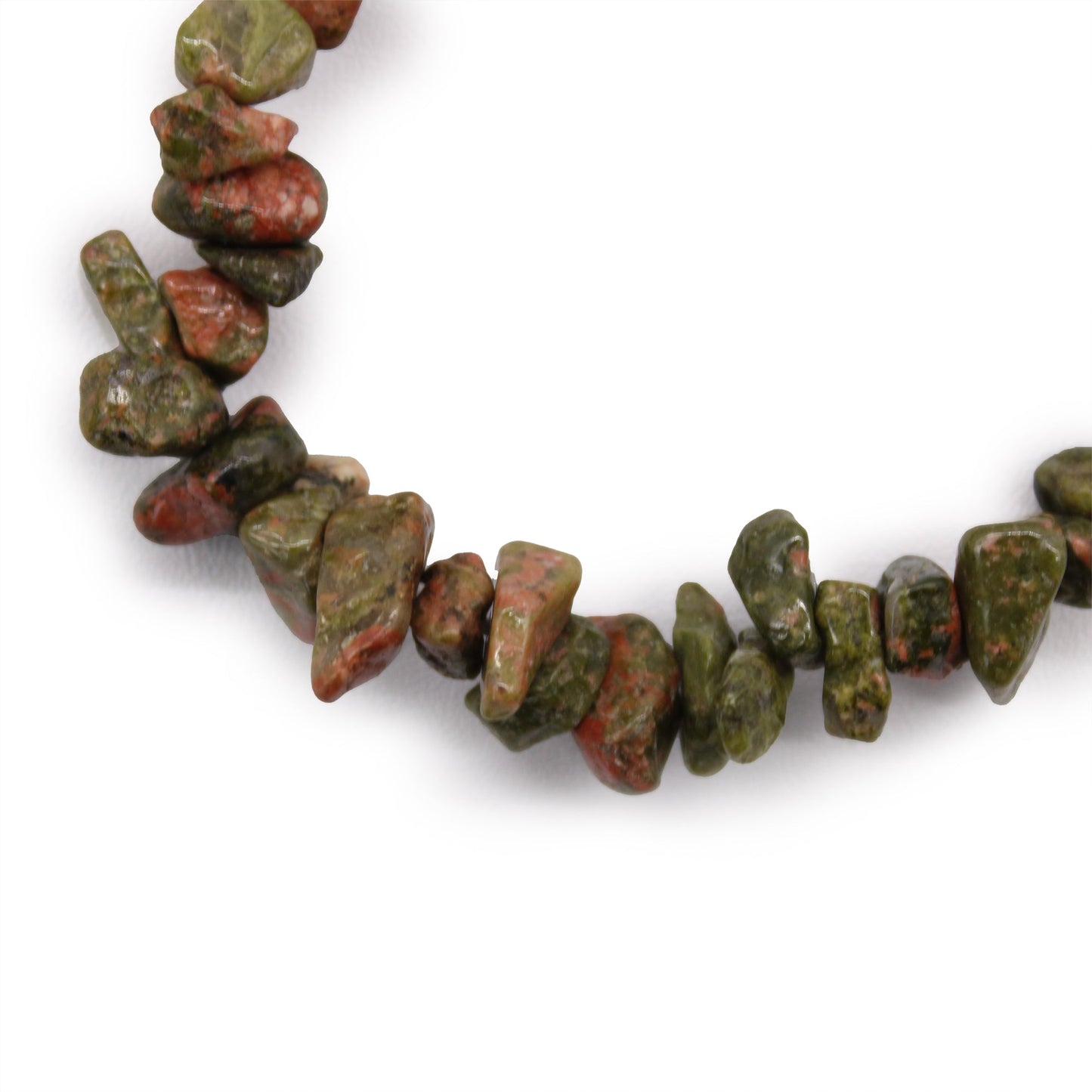 Chip Stone Bracelet - Green Jasper product packaging on clean background from Quintessential Holistic Health Ltd