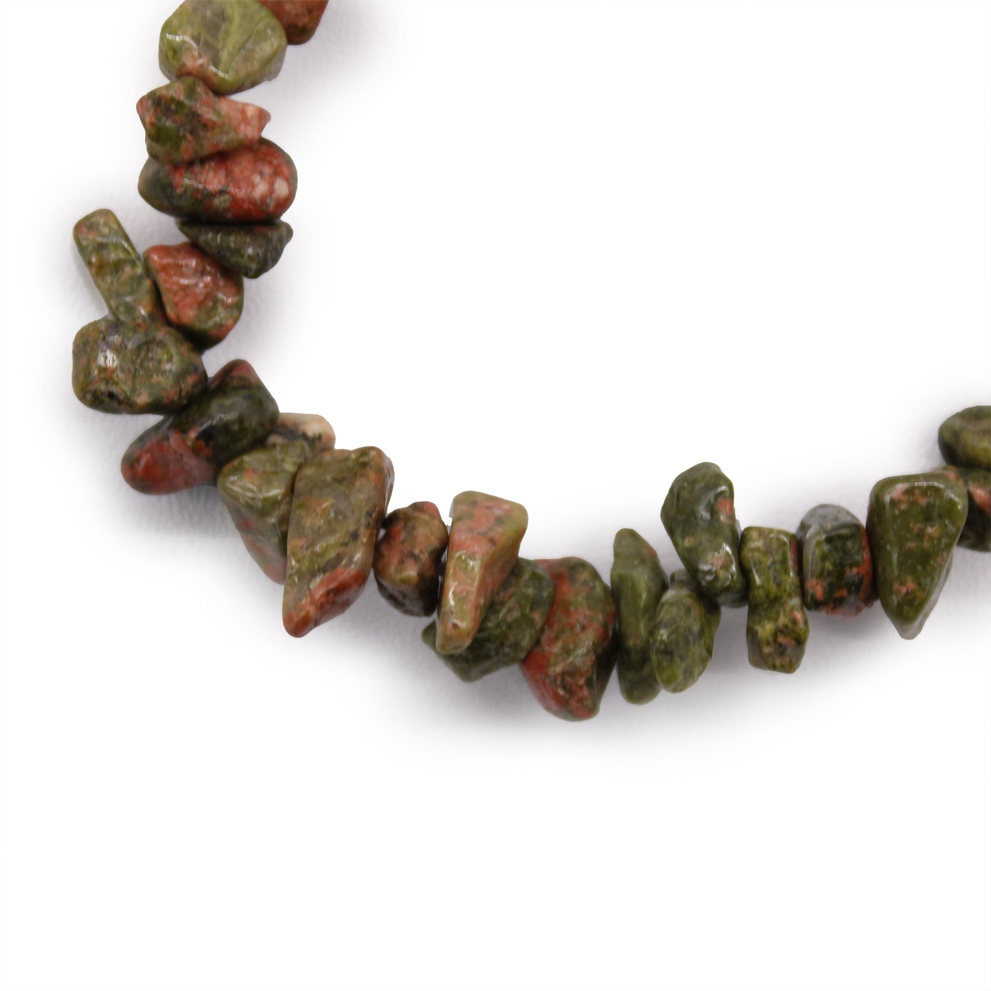 Chip Stone Bracelet - Green Jasper product packaging on clean background from Quintessential Holistic Health Ltd