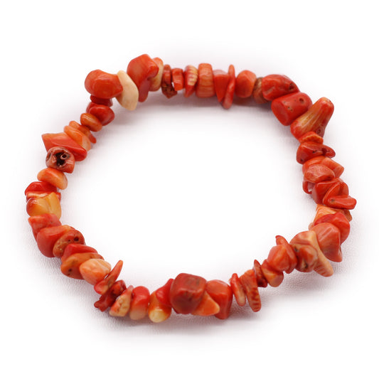 Chip Stone Bracelet - Coralite Stone product packaging on clean background from Quintessential Holistic Health Ltd