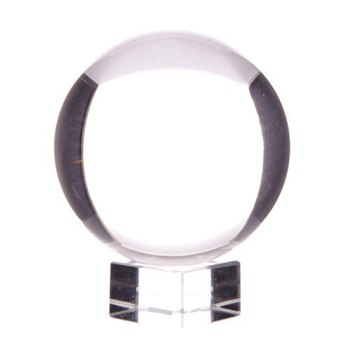 Pure Natural Crystal Ball with a Crystal Stand - 11cm / 110mm product packaging on clean background from Quintessential Holistic Health Ltd