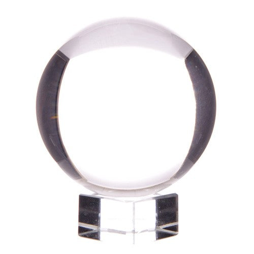 Pure Natural Crystal Ball with a Crystal Stand - 13cm / 130mm product packaging on clean background from Quintessential Holistic Health Ltd