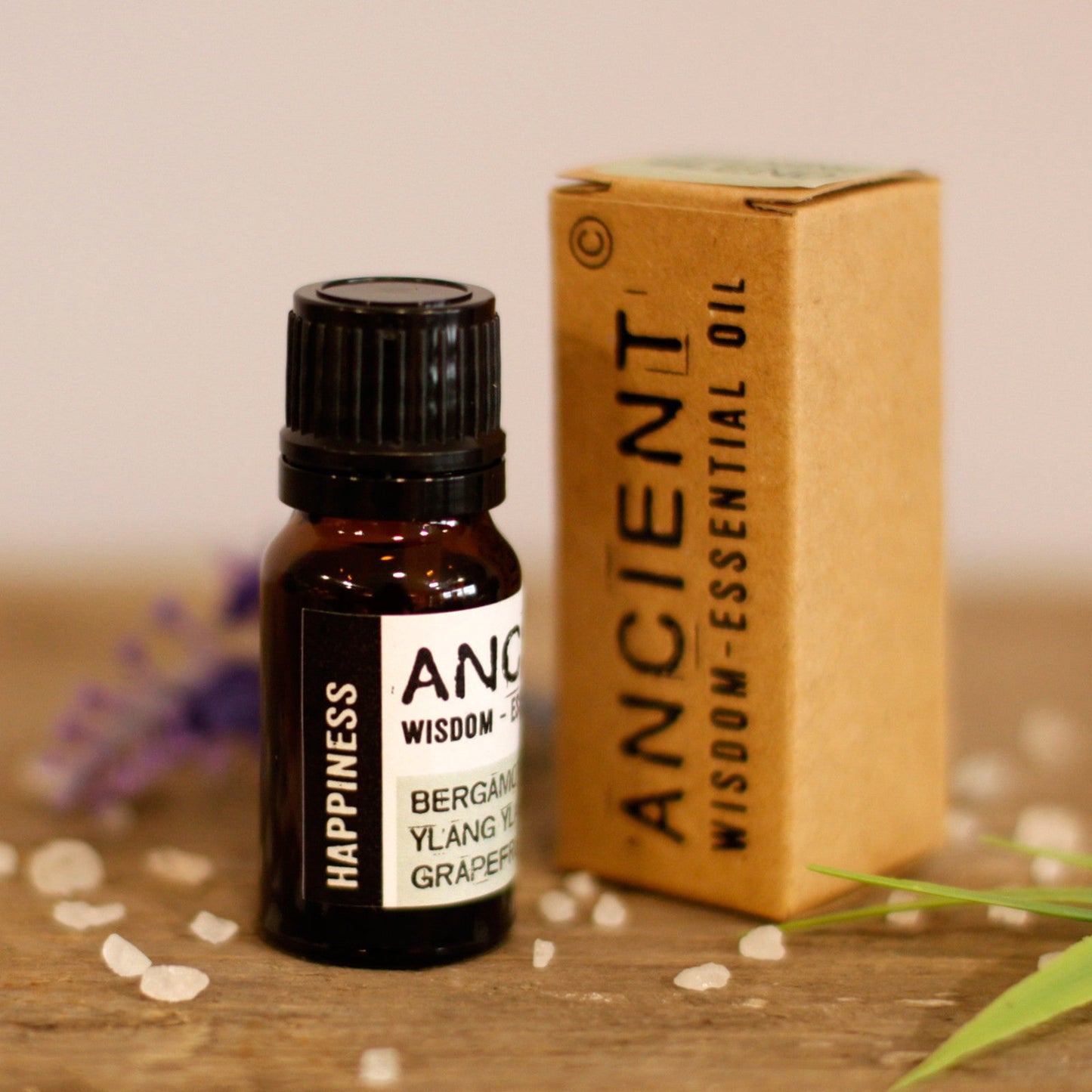 10ml Blended Essential Oil - Happiness product packaging on clean background from Quintessential Holistic Health Ltd