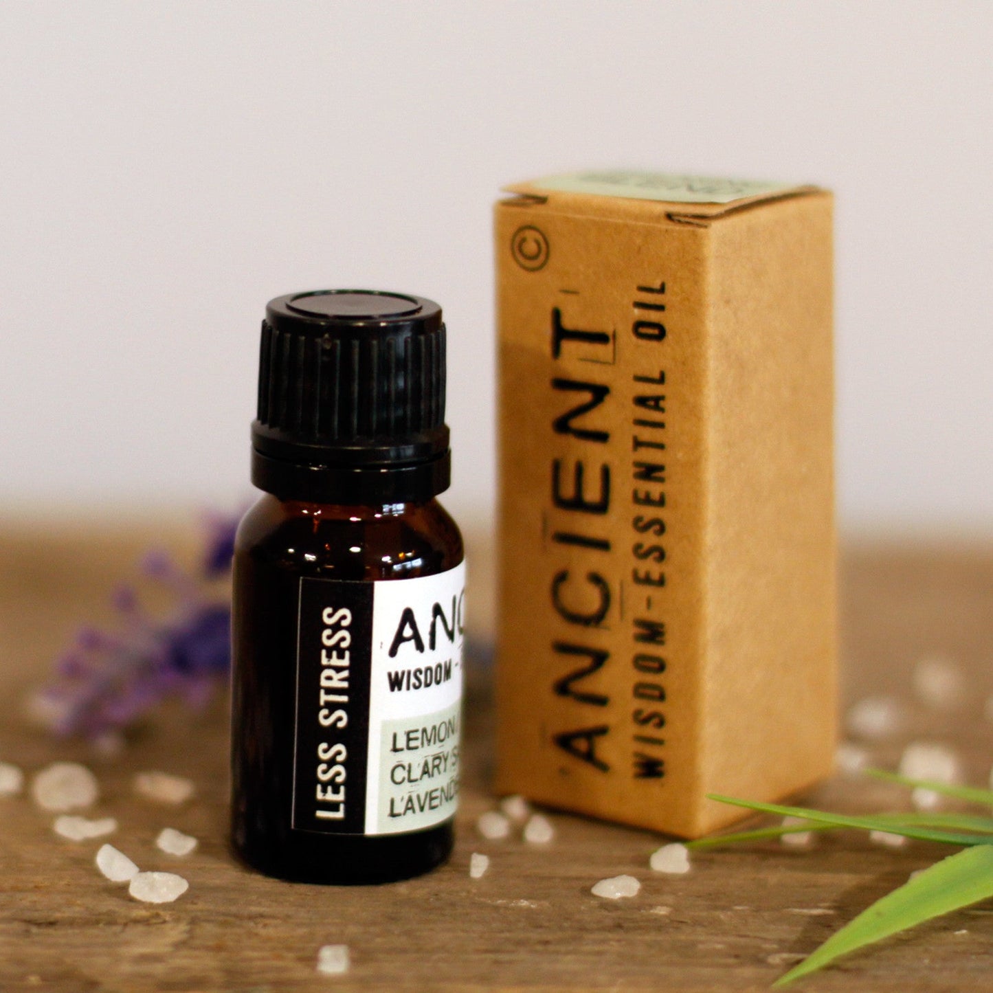 10ml Blended Essential Oil - Less Stress product packaging on clean background from Quintessential Holistic Health Ltd