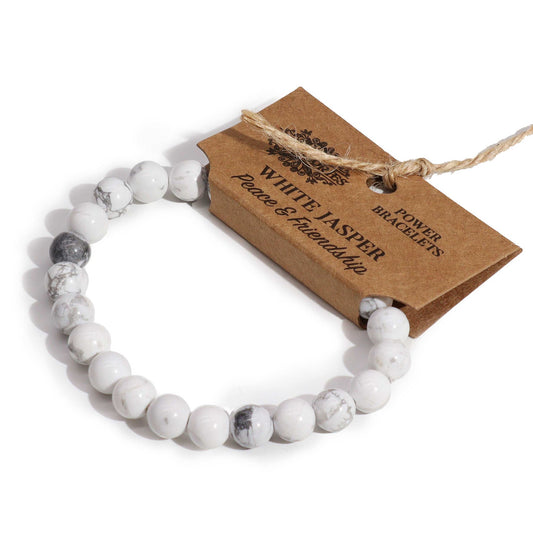 Gemstone Power Bracelet - White Jasper - main product image from Quintessential Holistic Health Ltd UK