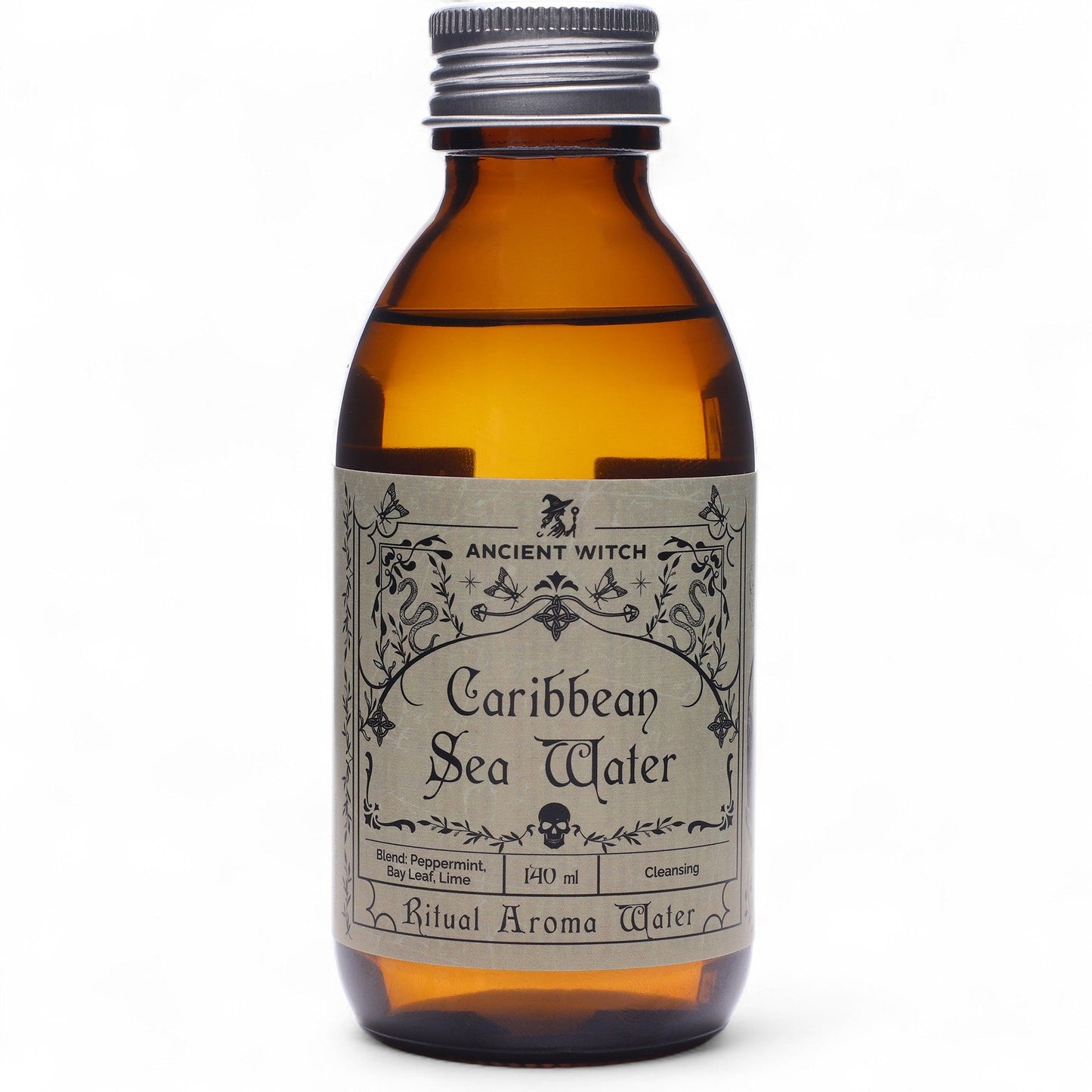 Pure Essential Oil Ritual Water - Caribbean Sea Water product packaging on clean background from Quintessential Holistic Health Ltd