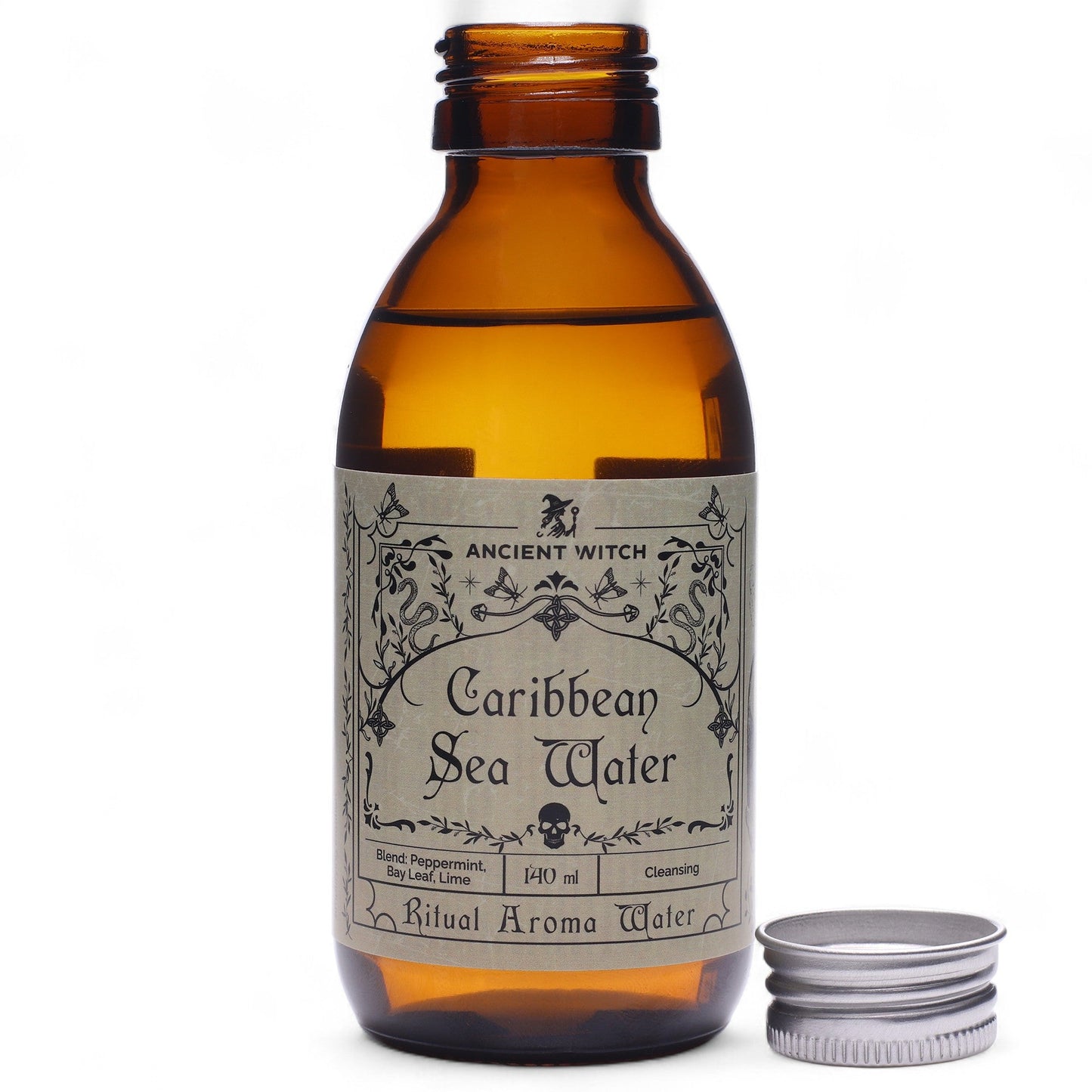 Pure Essential Oil Ritual Water - Caribbean Sea Water product packaging on clean background from Quintessential Holistic Health Ltd