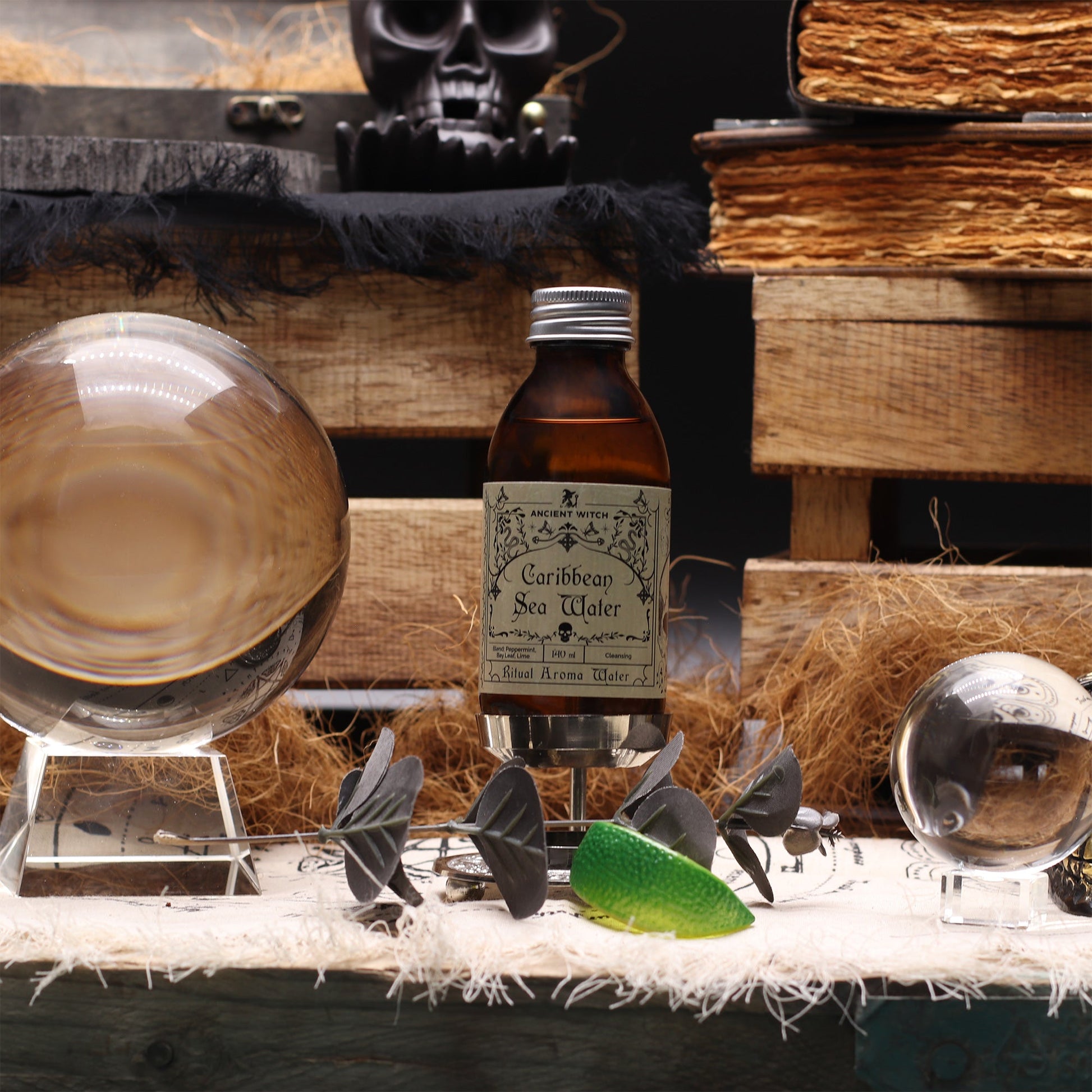Pure Essential Oil Ritual Water - Caribbean Sea Water product packaging on clean background from Quintessential Holistic Health Ltd