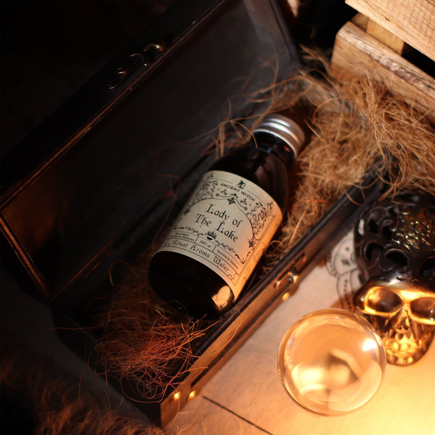 Pure Essential Oil Ritual Water - Lady of the Lake product packaging on clean background from Quintessential Holistic Health Ltd