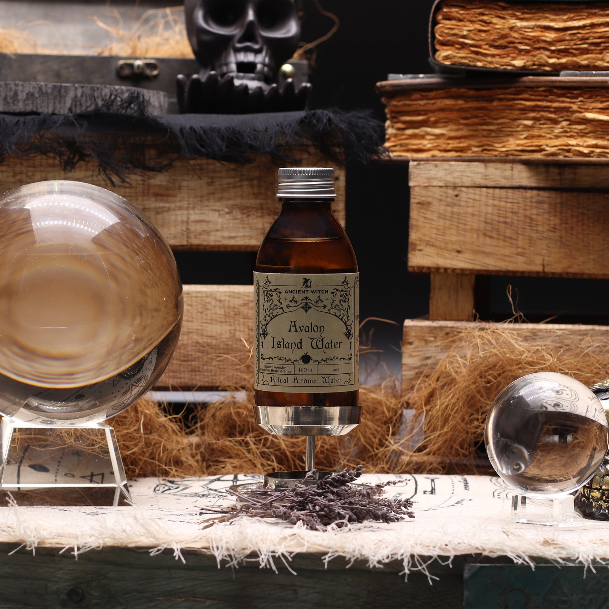 Pure Essential Oil Ritual Water - Avalon Island product packaging on clean background from Quintessential Holistic Health Ltd