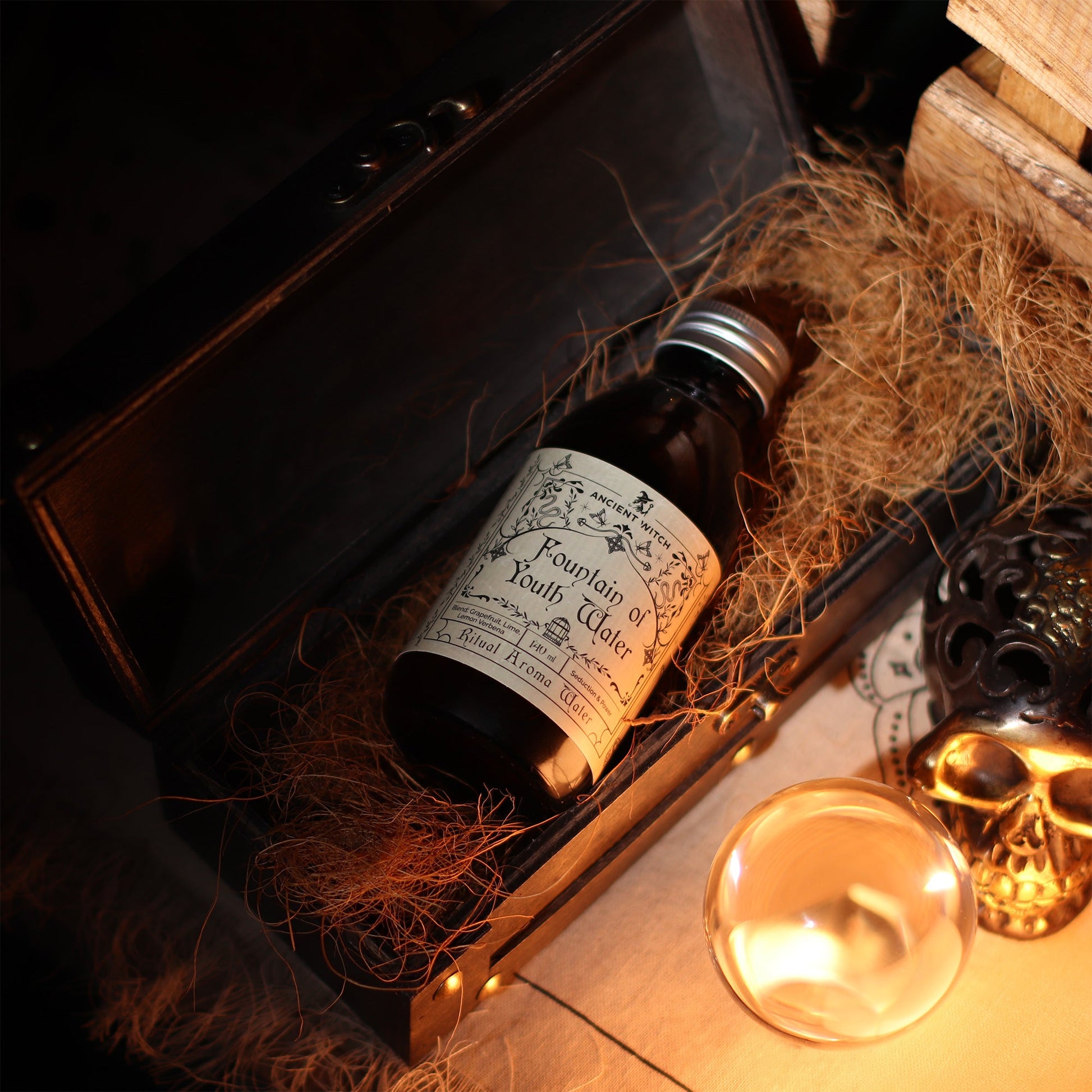 Pure Essential Oil Ritual Water - Fountain of Youth product packaging on clean background from Quintessential Holistic Health Ltd