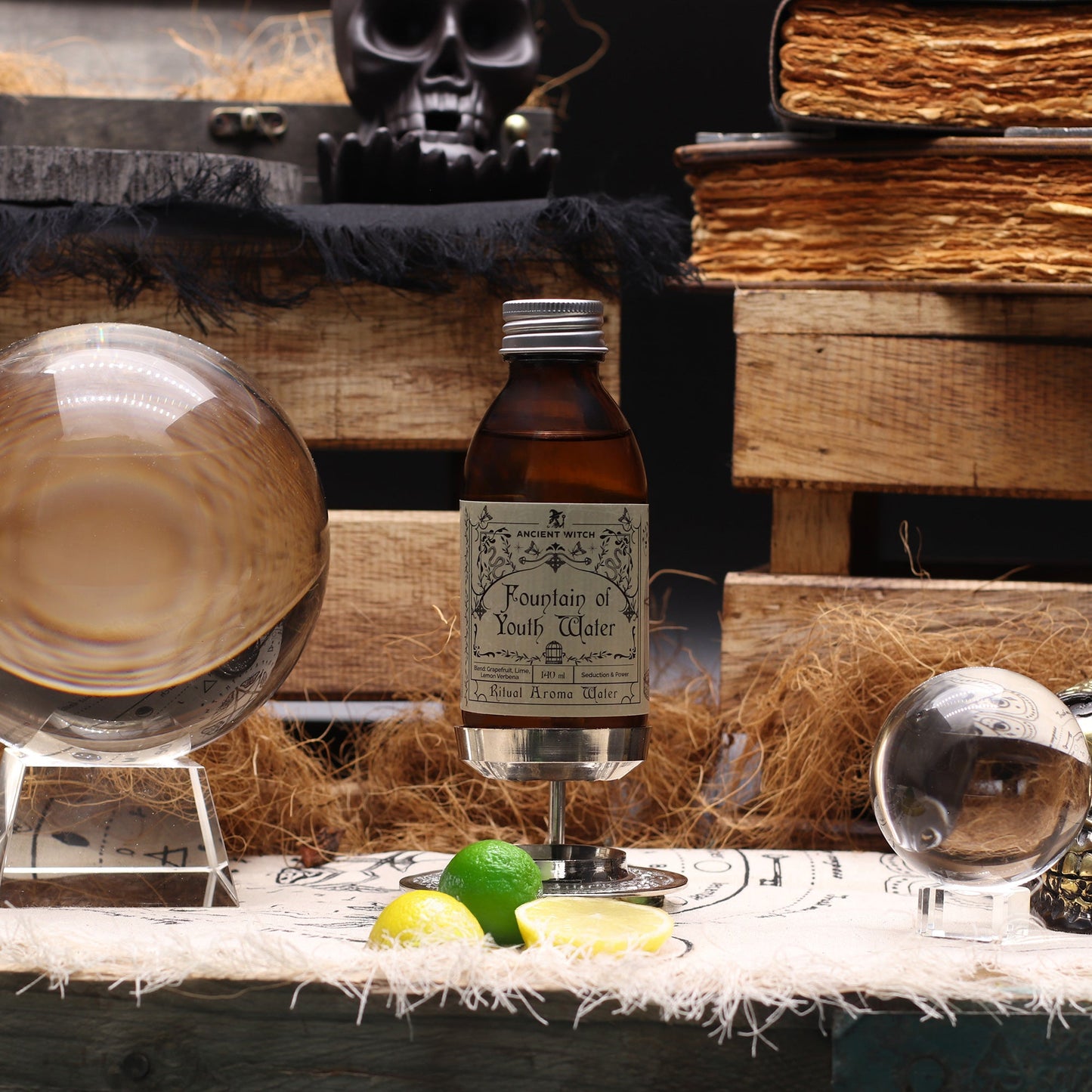 Pure Essential Oil Ritual Water - Fountain of Youth product packaging on clean background from Quintessential Holistic Health Ltd