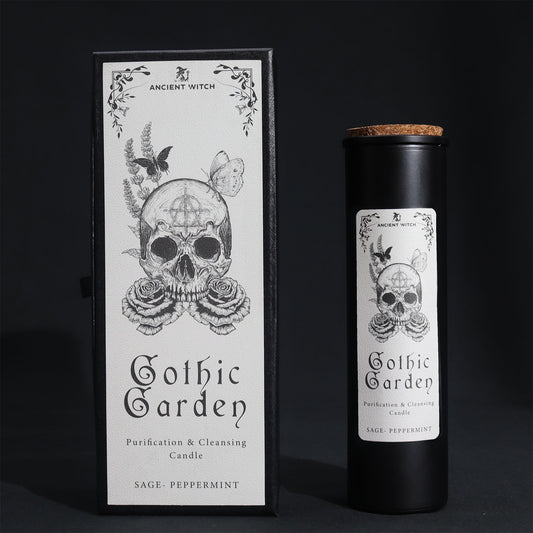 Ancient Witch Ritual Candle - Gothic Garden / Cleansing and Purification product packaging on clean background from Quintessential Holistic Health Ltd