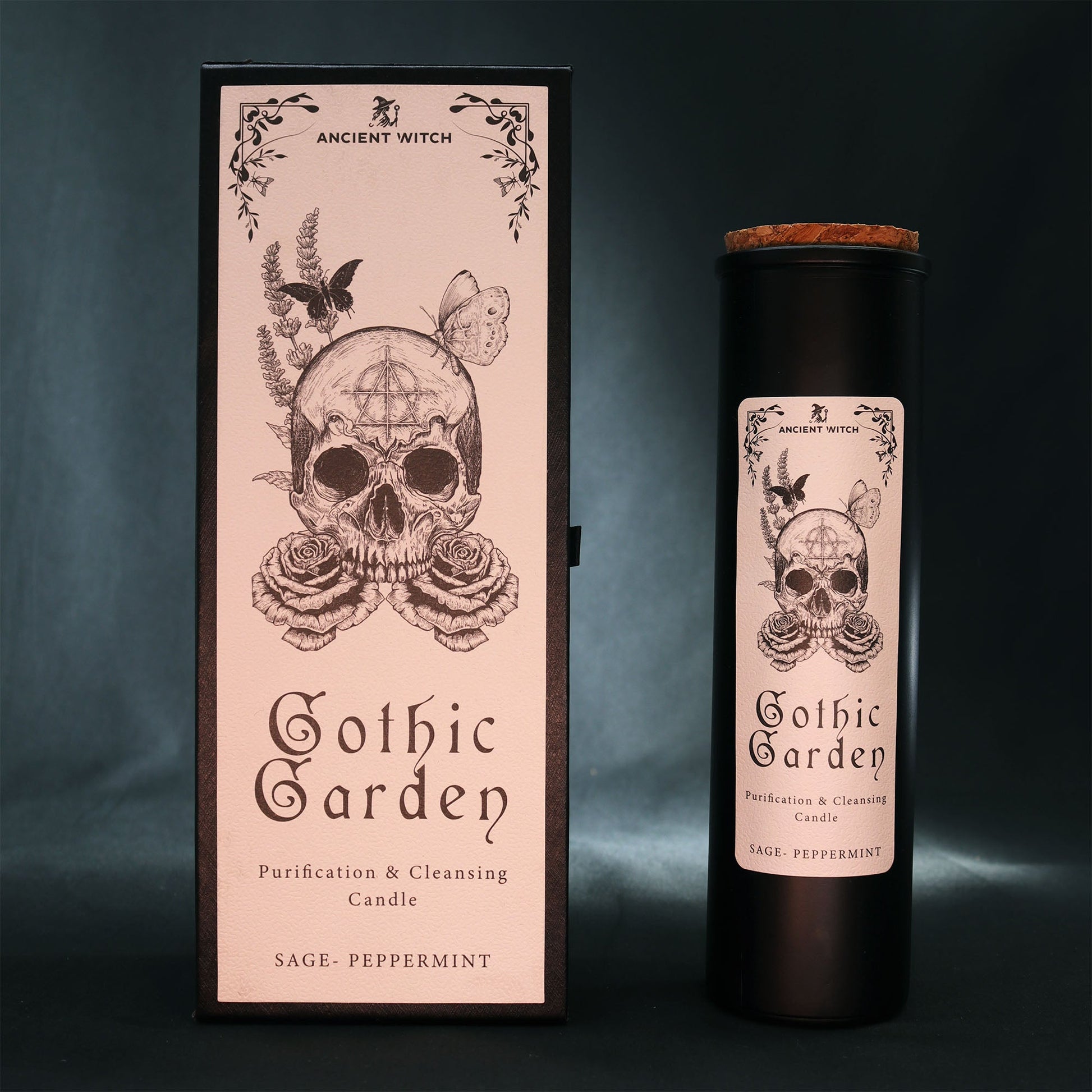 Ancient Witch Ritual Candle - Gothic Garden / Cleansing and Purification product packaging on clean background from Quintessential Holistic Health Ltd