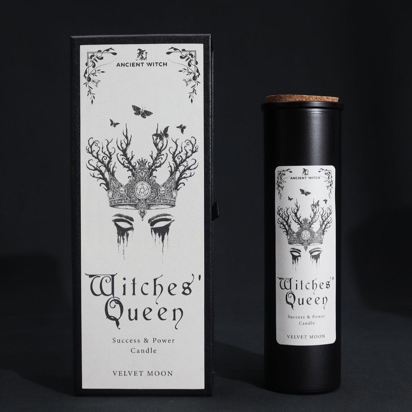 Ancient Witch Ritual Candles - Witches Queen / Power and Success product packaging on clean background from Quintessential Holistic Health Ltd