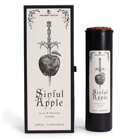Ancient Witch Ritual Candles - Sinful Apple / Love product packaging on clean background from Quintessential Holistic Health Ltd