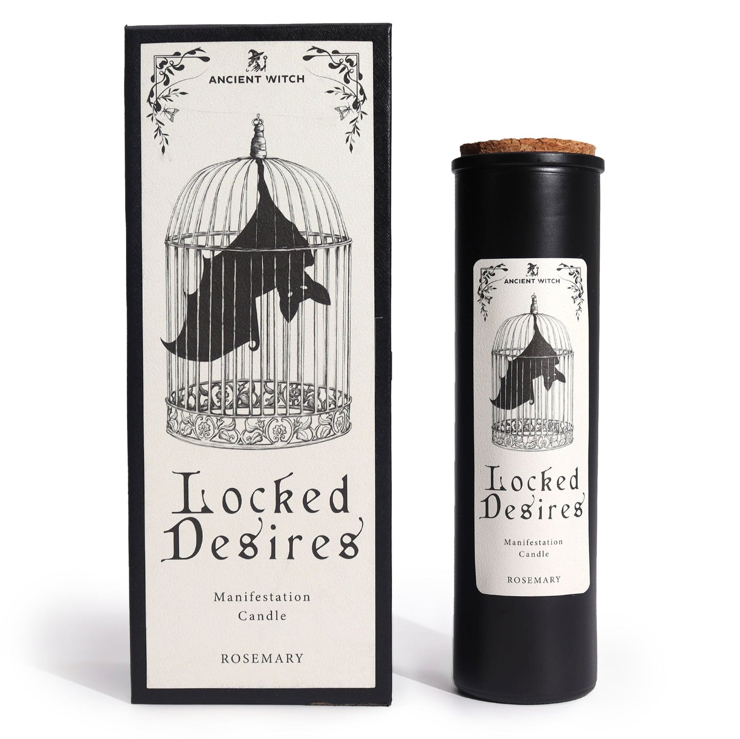 Ancient Witch Ritual Candles - Locked Desires / Manifestation product packaging on clean background from Quintessential Holistic Health Ltd