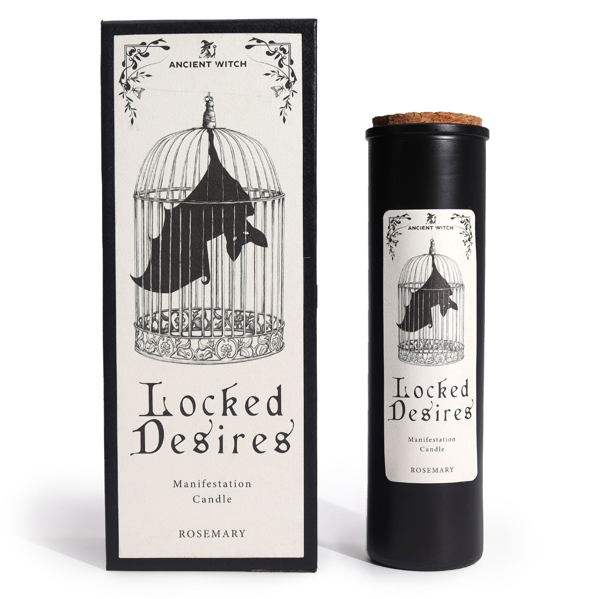 Ancient Witch Ritual Candles - Locked Desires / Manifestation product packaging on clean background from Quintessential Holistic Health Ltd