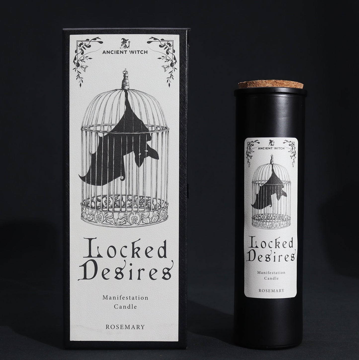 Ancient Witch Ritual Candles - Locked Desires / Manifestation product packaging on clean background from Quintessential Holistic Health Ltd