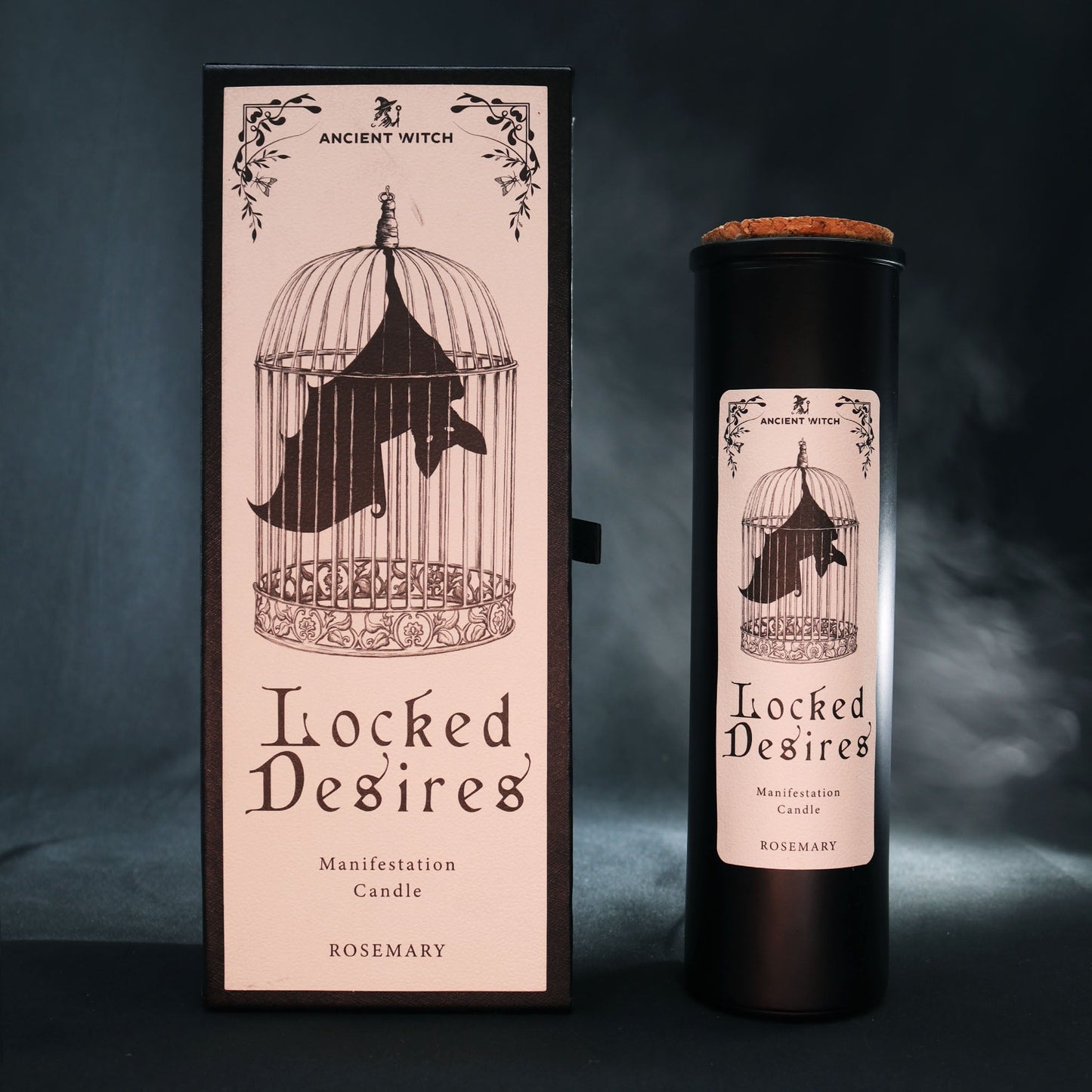 Ancient Witch Ritual Candles - Locked Desires / Manifestation product packaging on clean background from Quintessential Holistic Health Ltd