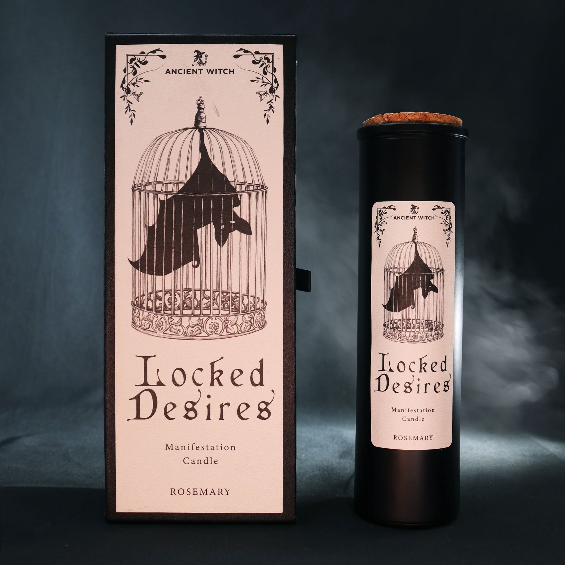 Ancient Witch Ritual Candles - Locked Desires / Manifestation product packaging on clean background from Quintessential Holistic Health Ltd