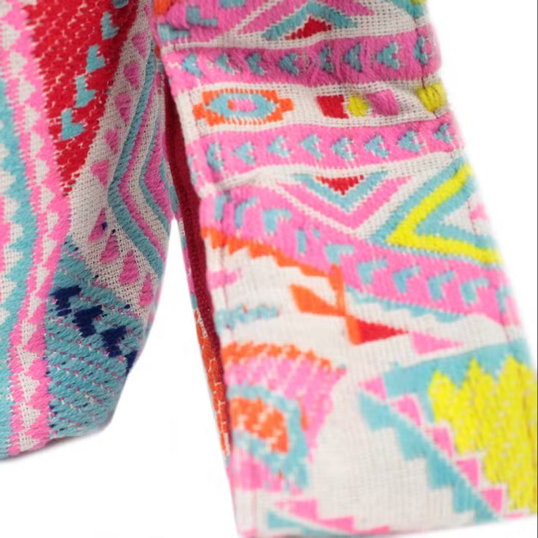 Kathmandu Cotton Cross-Body Bag - Sunrise / Multicolour