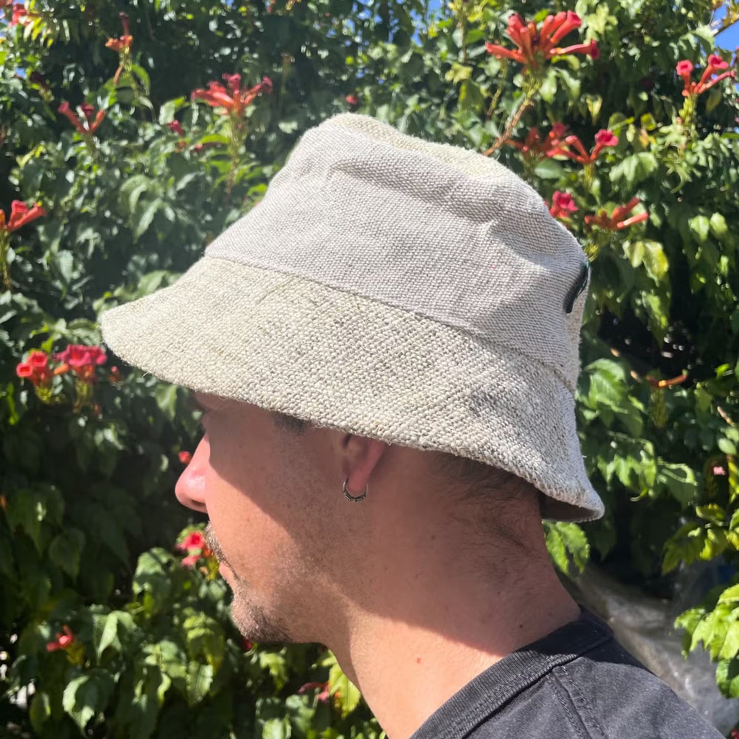 Eco-Friendly Hemp and Cotton Unisex Festival Bucket Hat - Natural