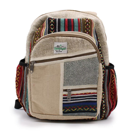 Eco-Friendly Hemp and Cotton Backpack - Zipped / Random Colour / Small