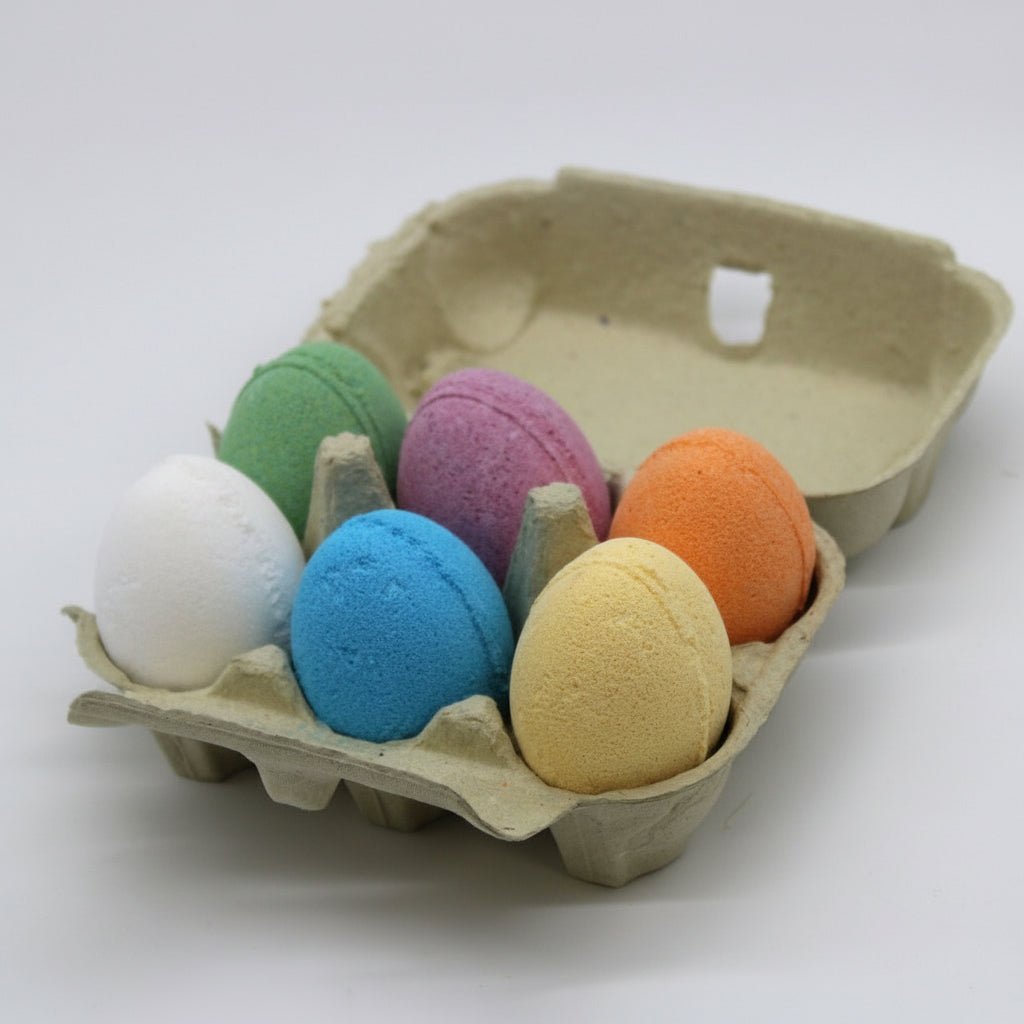 Pack of 6 Fragranced Bath Bomb Eggs - Mixed