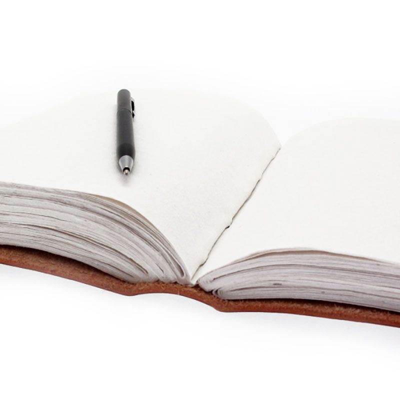 Handmade Leather-Bound Eco-Friendly Customisable Visitor Book with Metal Clasp - Extra Large / Brown