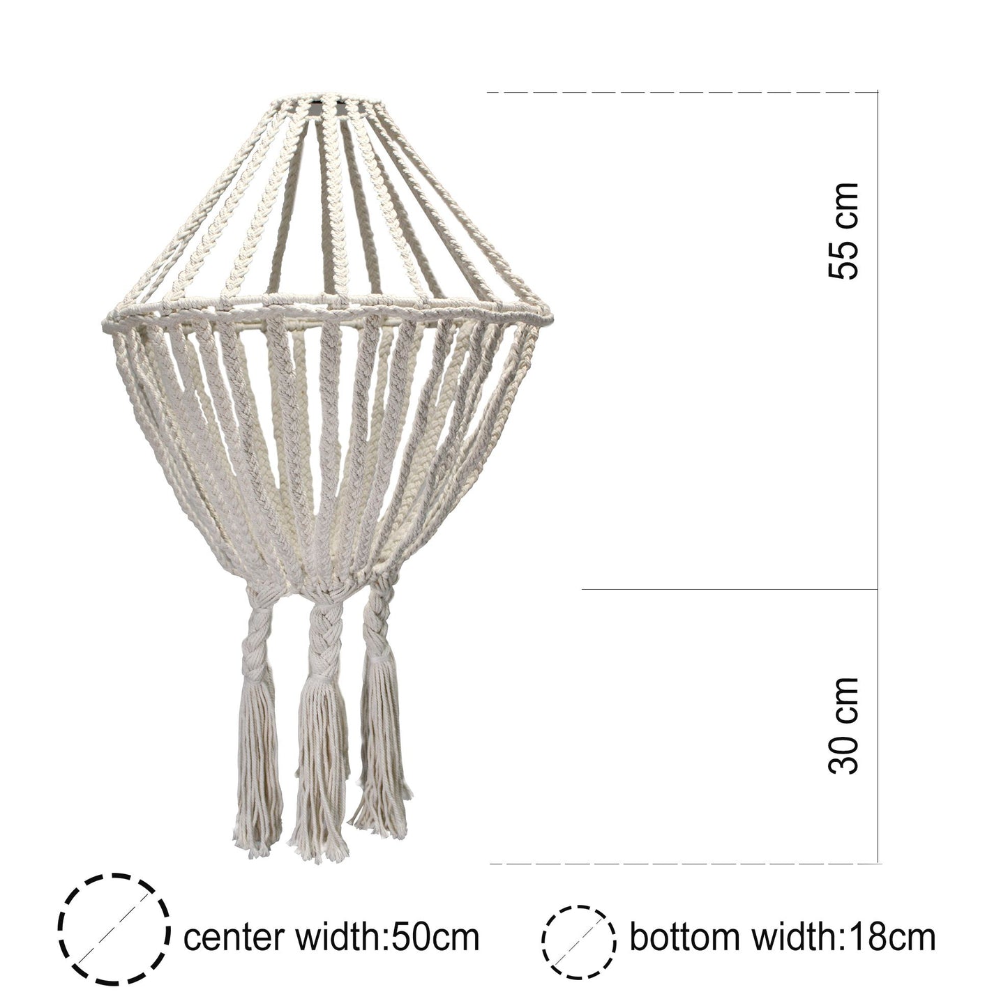 Handcrafted Macrame Soft Cotton Drop Chandelier - Natural