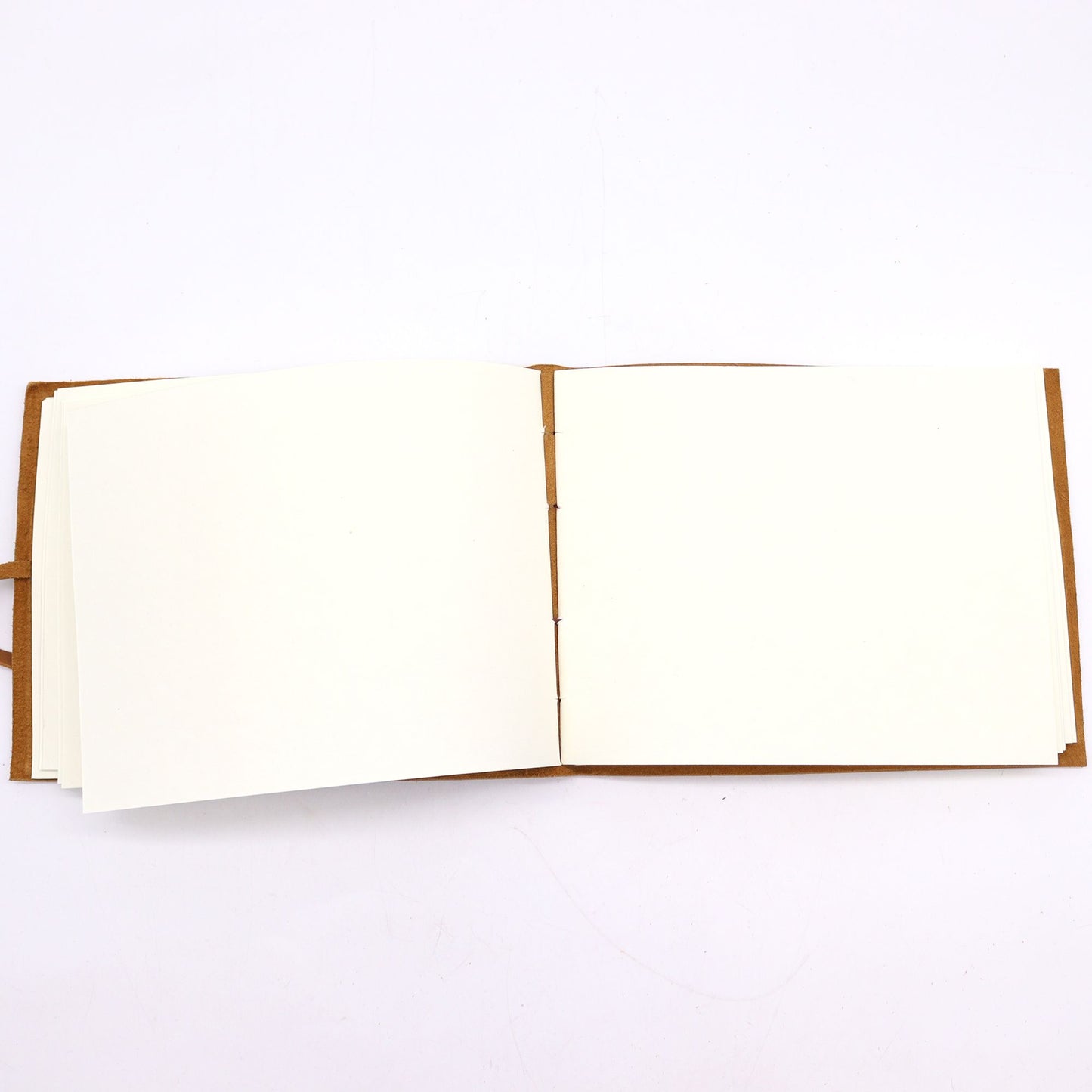 Handmade Leather-Bound Eco-Friendly Sketchbook with Wrap - Extra Large / Tan / Golden Tree