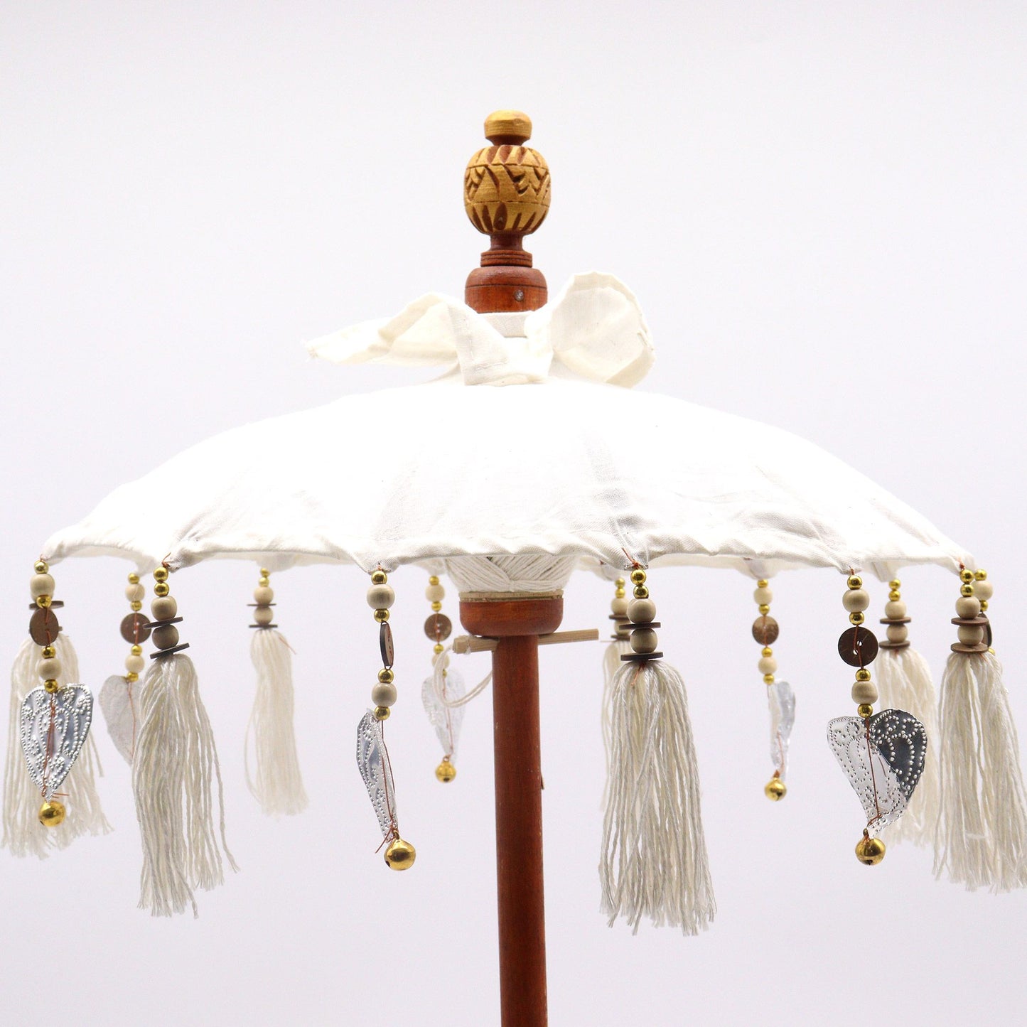 Handcrafted Indoor Parasol with Stand - Small / Plain/ Natural