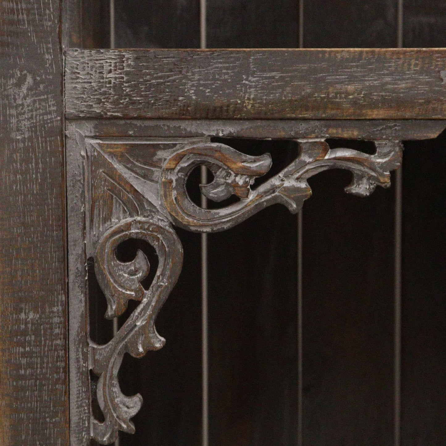 Hand Painted Albasia Wooden Bathroom Cabinet - Greywash