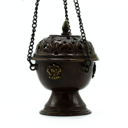 Handmade Copper Hanging Incense Burner  - Tibetan