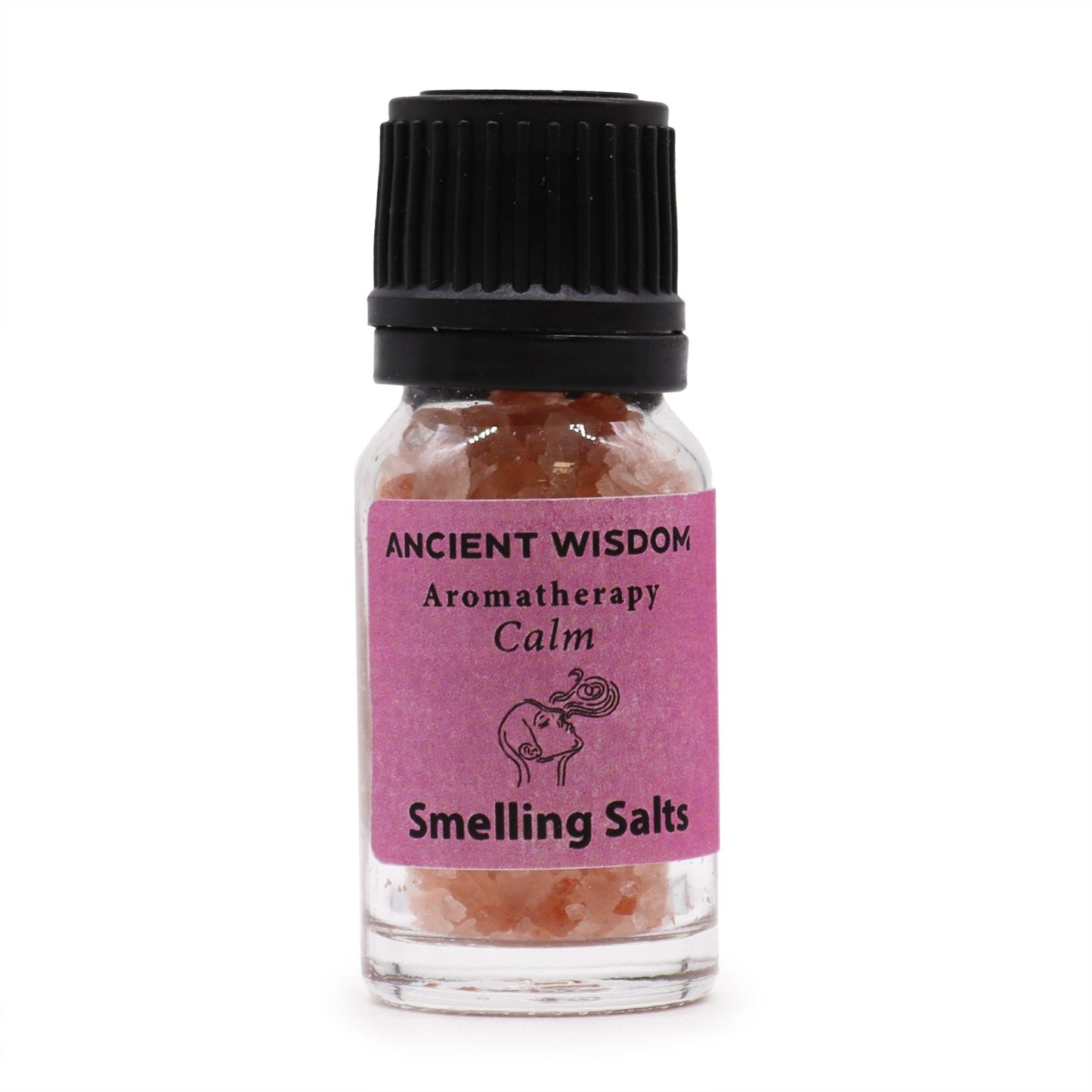 Calm aromatherapy smelling salts in screw-top bottle, main product view from Quintessential Holistic Health.