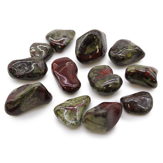 12 x Polished Natural Tumble Stones - Medium / Dragon Stones