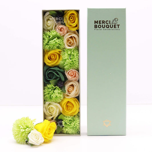 Luxury Soap Flowers - Long / Yellows and Greens